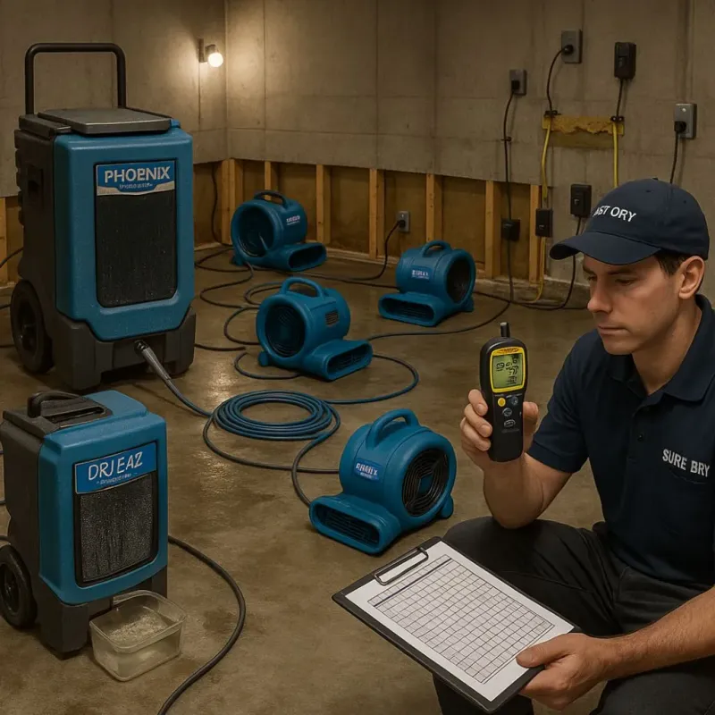 Structural Drying and Dehumidification process in Jewell, IA